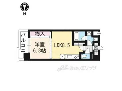 サルタル大和大路(1DK/2階)の間取り写真