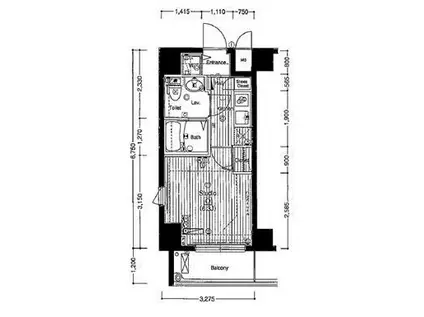 ガラ・ステージ森下(1K/2階)の間取り写真