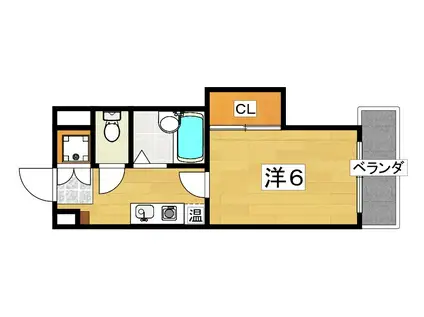 リバーイーストクレムリン(1K/6階)の間取り写真