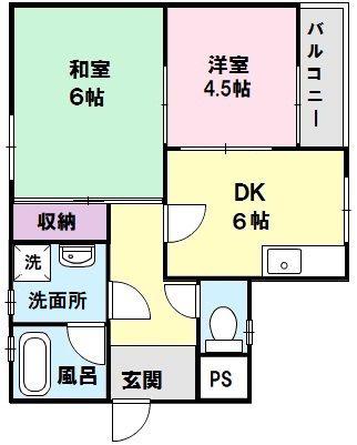 さんさん藤井寺(2DK/1階)の間取り写真