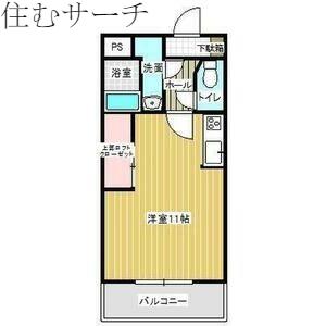プラムファイン(ワンルーム/2階)の間取り写真
