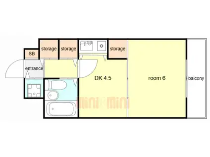 ルモンド西宮(1DK/5階)の間取り写真