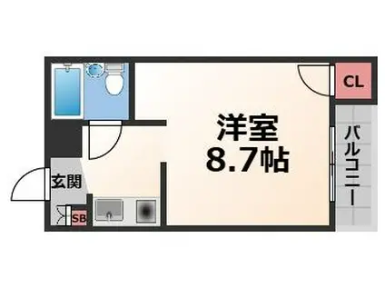 ブルースターG-1(1K/3階)の間取り写真