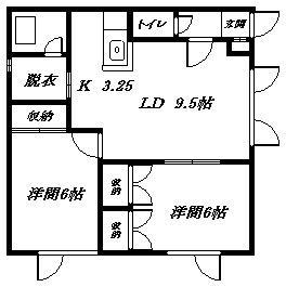 パトリーノ(2LDK/1階)の間取り写真