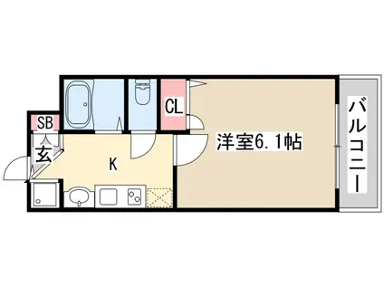 プレサンス神戸プレシャス(1K/5階)の間取り写真