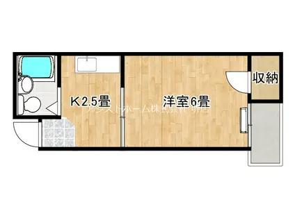 シャンクレール御陵前(1K/2階)の間取り写真