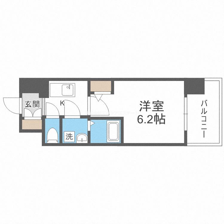 エスリード梅田グレイス(1K/6階)の間取り写真