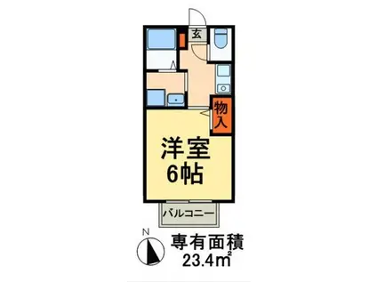 ジュネス西新井I(1K/2階)の間取り写真