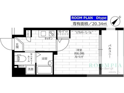 ステージファースト上池台(1K/8階)の間取り写真