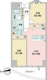 さくら HILLS 富士見(2LDK/6階)の間取り写真