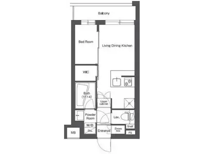 コンフォリア不動前(1DK/2階)の間取り写真