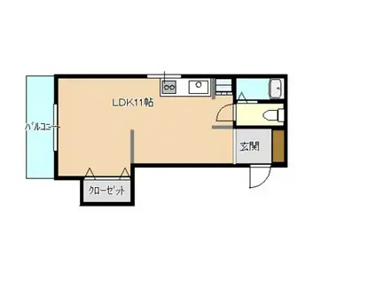 ロイヤルレジデンス(ワンルーム/2階)の間取り写真