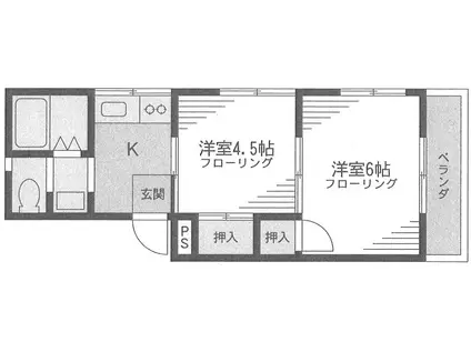オーチャード川崎(2K/3階)の間取り写真