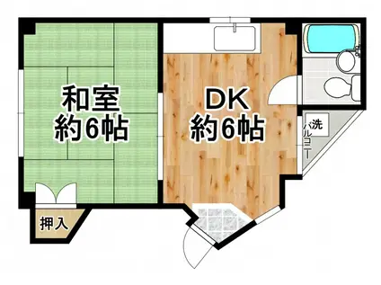 フォーエイト梅香(1DK/4階)の間取り写真