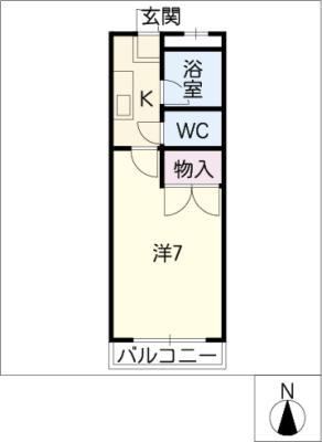 ケントハウス(1K/1階)の間取り写真