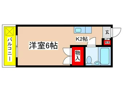 ドムス三輪(1K/1階)の間取り写真