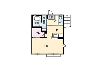 ドゥ・ルミエ一ル(ワンルーム/2階)の間取り写真