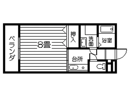 ライブARATA(1K/6階)の間取り写真