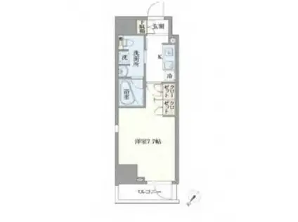 アジールコート汐浜キャナル(1K/9階)の間取り写真