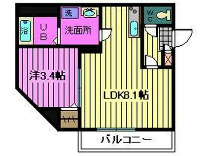KOMOREBICOURT(1LDK/3階)の間取り写真