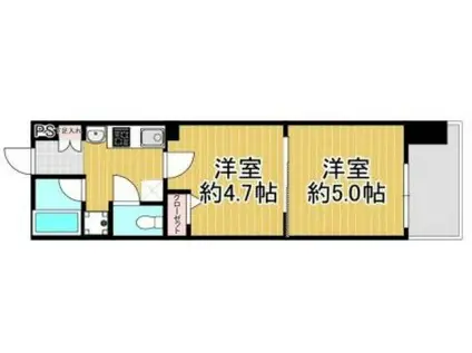 エスリード八尾北本町(2K/4階)の間取り写真