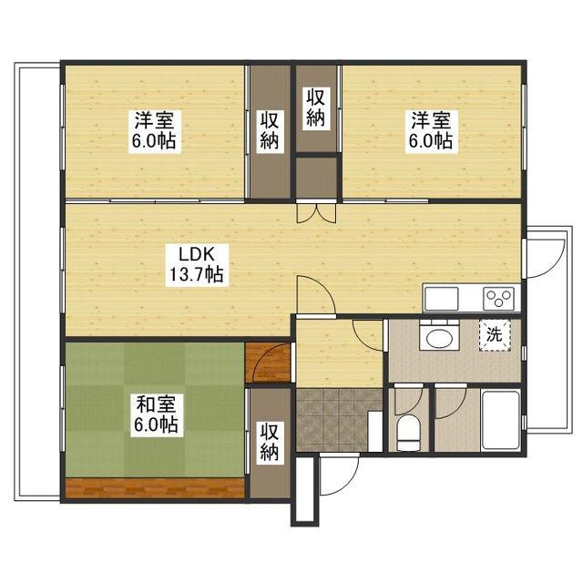 KSB KAIROEN C棟(3LDK/4階)の間取り写真