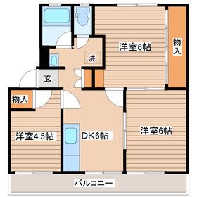 アシスト仙台マンションA(3DK/2階)の間取り写真