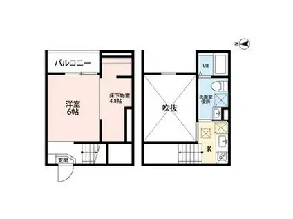 CLARTE 荒子I(ワンルーム/1階)の間取り写真