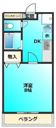 フレンチェスデン(1DK/2階)の間取り写真
