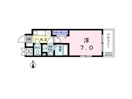 クラール並木(1K/1階)の間取り写真