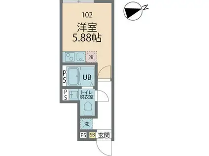 カインドネス国分寺本多(ワンルーム/1階)の間取り写真