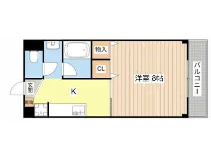 SURPLUS I ハピネス(1K/2階)の間取り写真