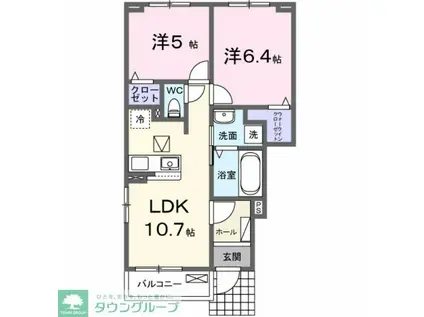 マーナ リエール(2LDK/1階)の間取り写真
