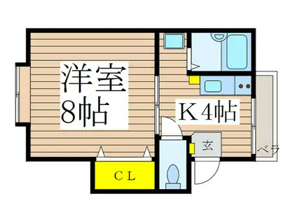 ツカサハウス(1K/1階)の間取り写真