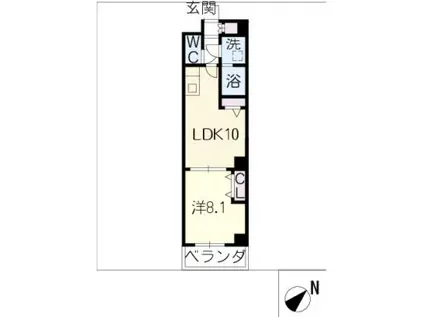 リヴェール藤が丘(1LDK/5階)の間取り写真