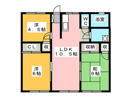 シティハイムリバティD(3LDK/1階)の間取り写真