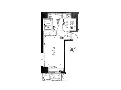 ベレール日本橋兜町(1K/3階)の間取り写真