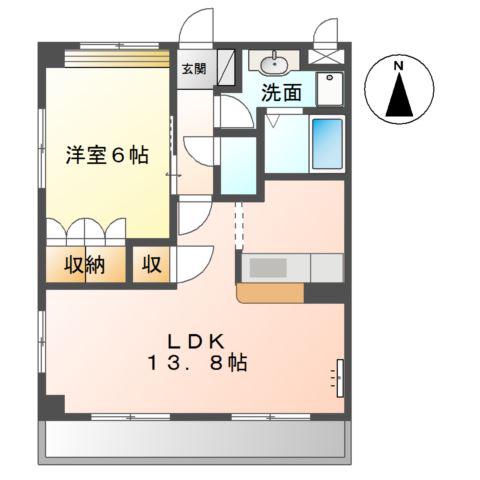ラティールI(1LDK/1階)の間取り写真
