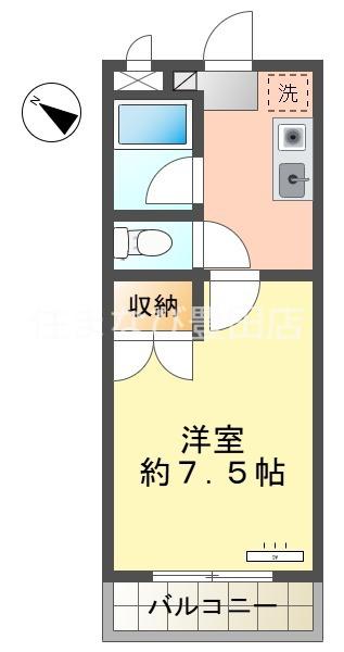 GBII(1K/1階)の間取り写真