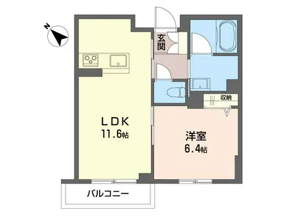 クオリスタ マース(1LDK/3階)の間取り写真