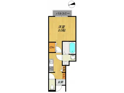 ブリーゼ(1K/1階)の間取り写真