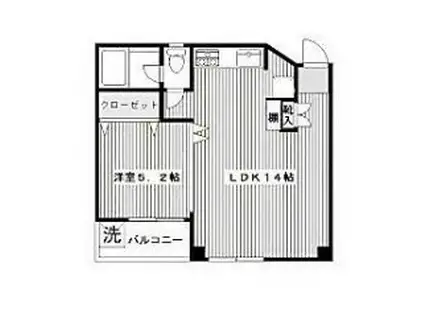 マリーゴールド元町(1LDK/9階)の間取り写真