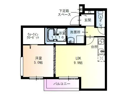 フジパレス出来島I番館(1LDK/2階)の間取り写真