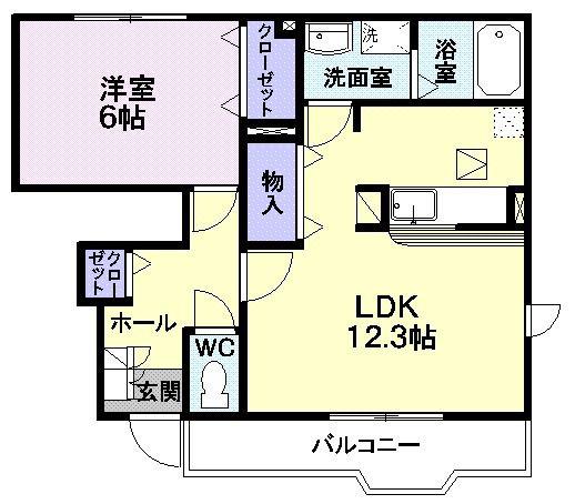 JR左沢線 西寒河江駅 徒歩25分 2階建 築21年(1LDK/1階)の間取り写真