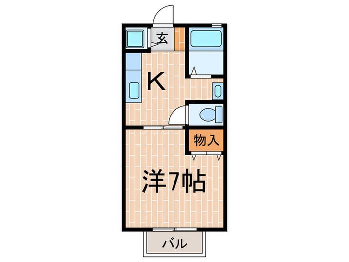 サンハイツ上高丸(1K/2階)の間取り写真