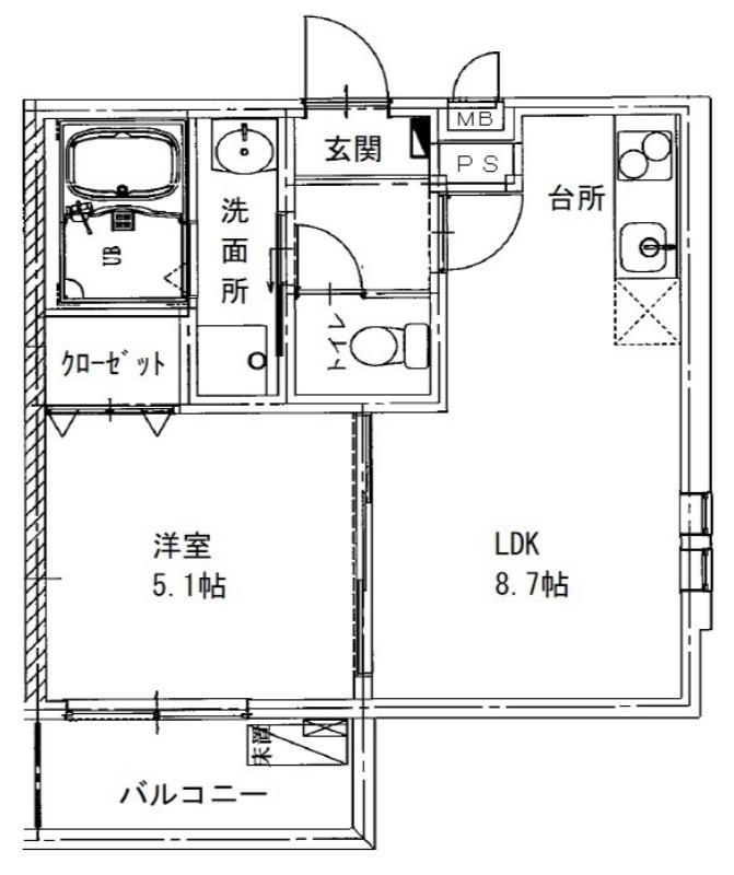フジ丸高 東上野芝町(1LDK/3階)の間取り写真