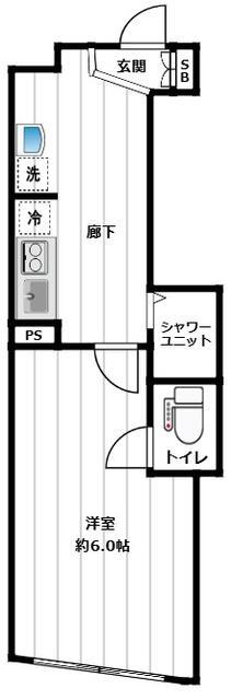 LATIAS高田馬場(1K/4階)の間取り写真
