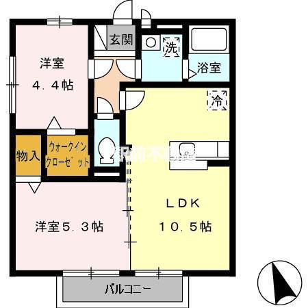 セジュール・ヴォーガ(2LDK/2階)の間取り写真
