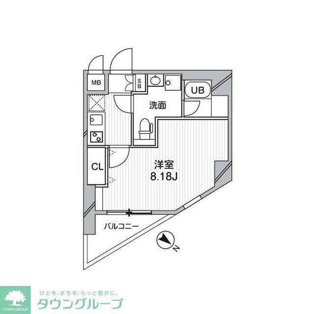 ルクレ西馬込(1K/2階)の間取り写真