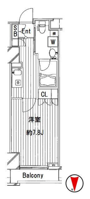 FEEL A渋谷(1K/8階)の間取り写真